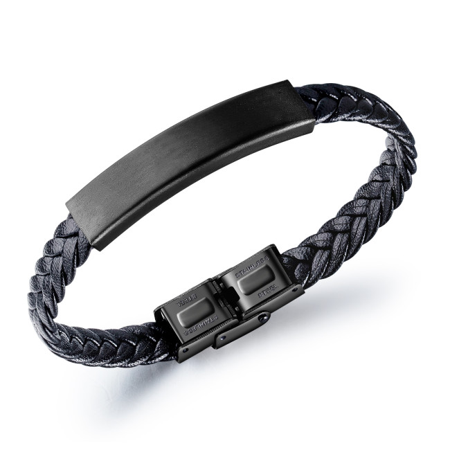 Wholesale Braided Leather Bracelets Engraved