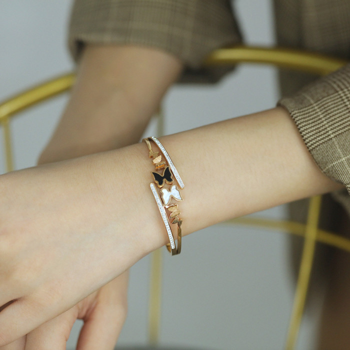 Wholesale Stainless Steel Bangle with Butterfly