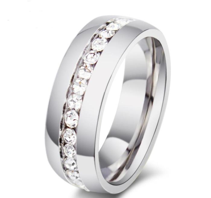 Wholesale Stainless Steel CZ Wedding Rings