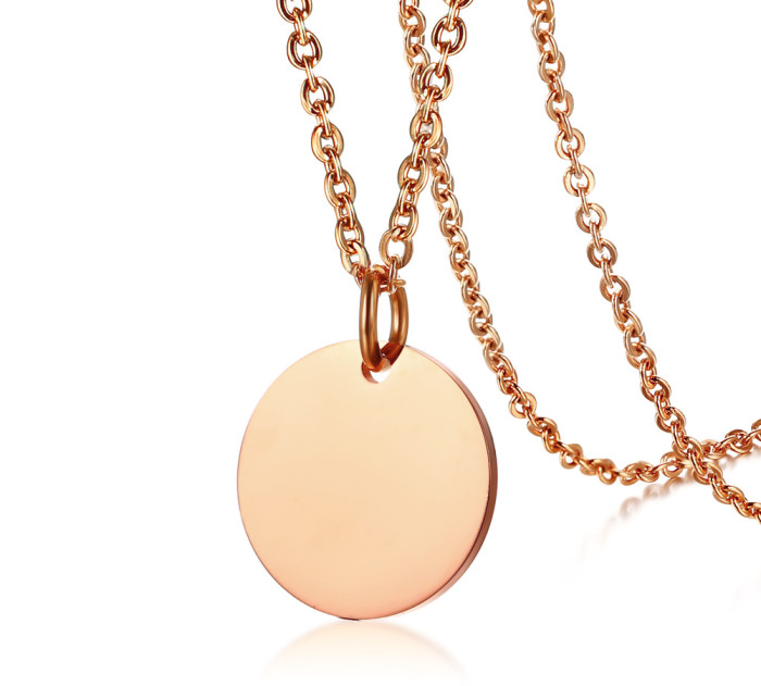 Wholesale Stainless Steel Womens Blank Circle Necklace