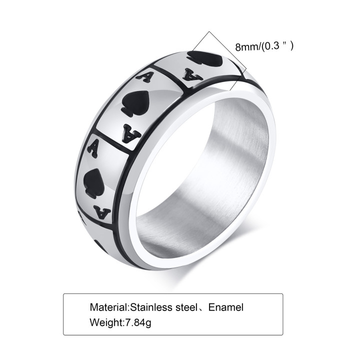 Wholesale Stainless Steel Ring with Spade A
