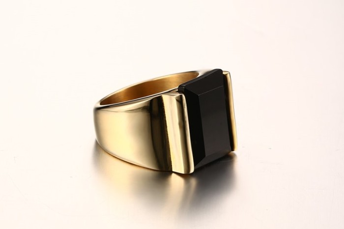 Mens Stainless Steel Ring Molds with Black Agate
