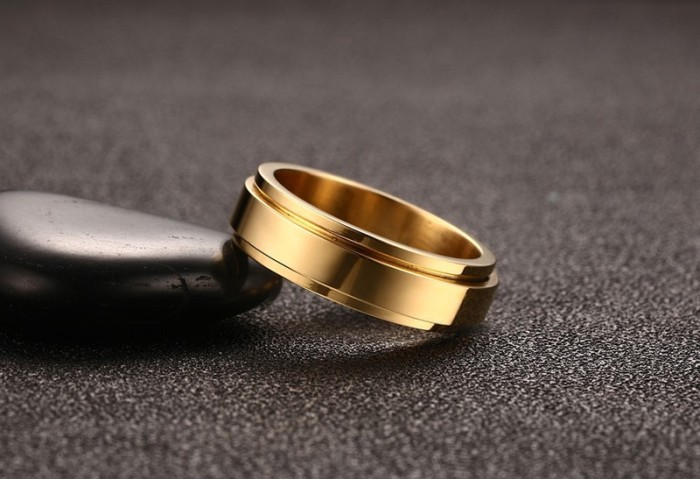 Wholesale Stainless Steel Gold Plated Spinner Ring