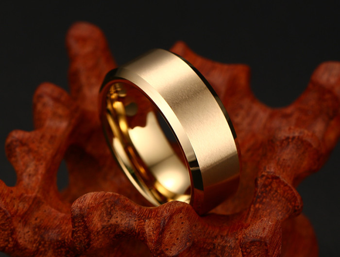 IP Black Matte Center High Polish Edge Tungsten Ring Blanks