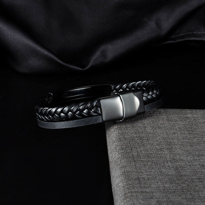Wholesale Black Personalized Leather Bracelet