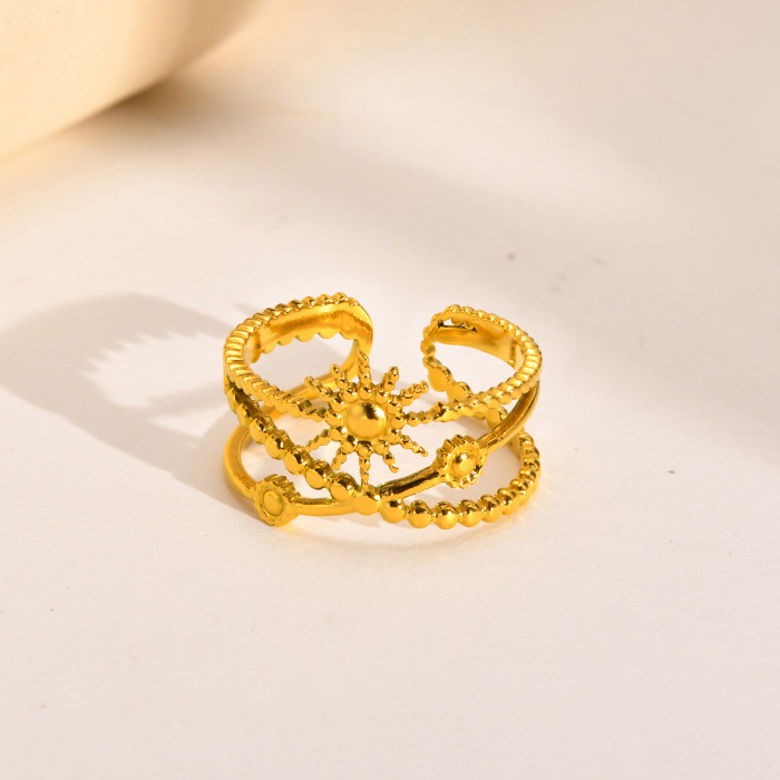Wholesale Stainless Steel Sun Universe Open Ring