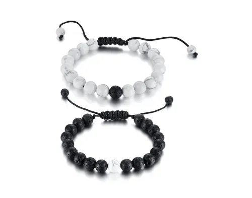 Wholesale White and Black Beads Bracelets
