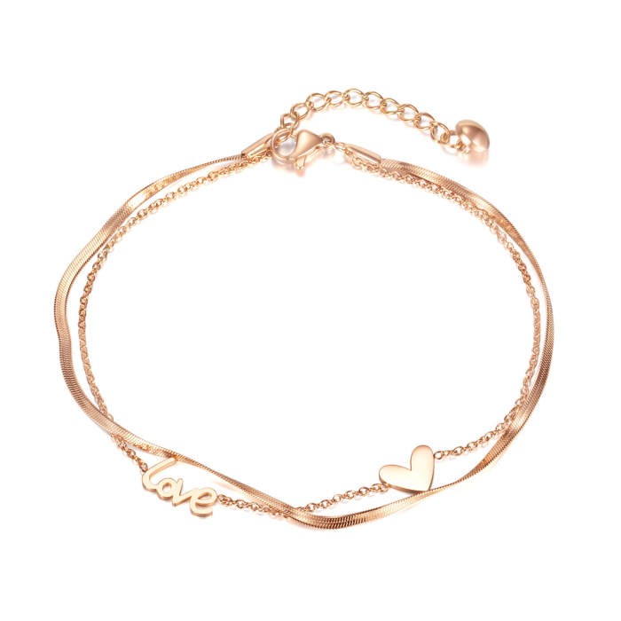 Wholesale Stainless Steel Rose Gold Anklets