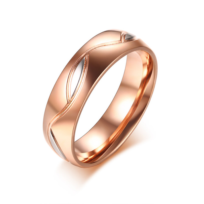 Wholesale Stainless Steel Rose Gold Couple Bands
