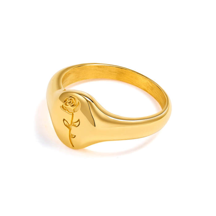Wholesale Stainless Steel Rings with Rose
