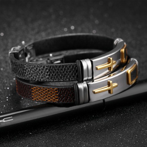 Wholesale Stainless Steel Male Cross Bracelet