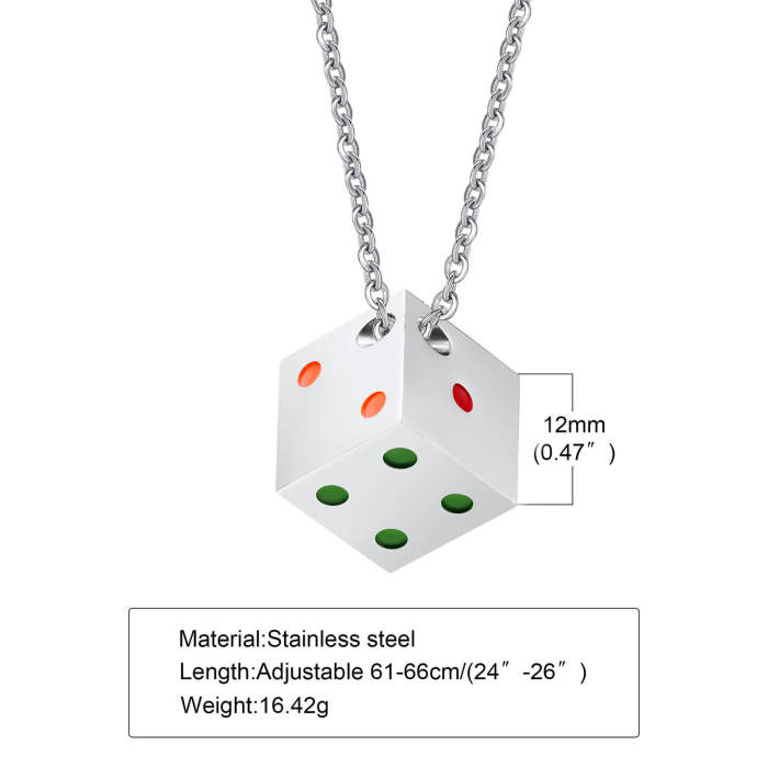 Wholesale Stainless Steel Dice With Rainbow Dots