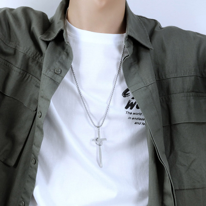 Wholesle Alloy Cross Pendant Neckalce