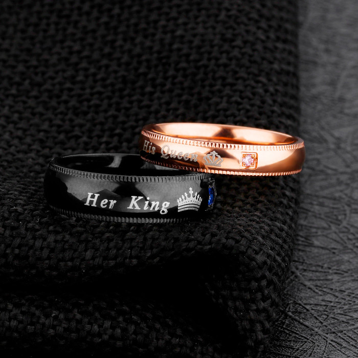 Wholesale Stainless Steel His and Hers Promise Rings