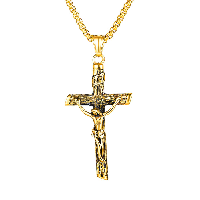 Wholesale Stainless Steel INRI Crucifix Cross Pendant Necklace