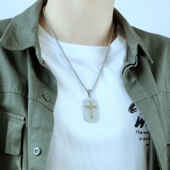 Wholesale Stainless Steel Dog Tag with Cross