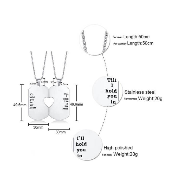 Wholesale Stainless Steel Couple Pendant