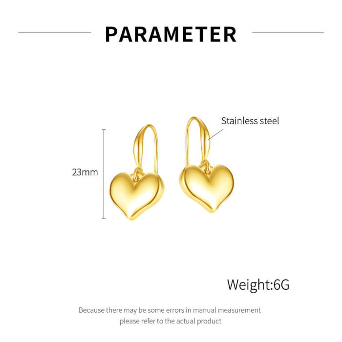 Wholesale Stainless Steel Heart Shaped Earrings