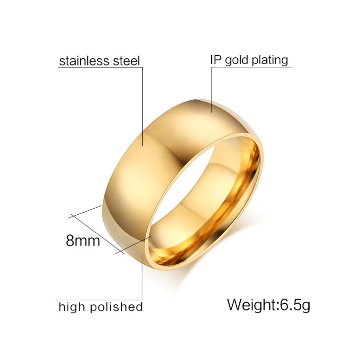 Wholesale Stainless Steel Gold Wedding Bands