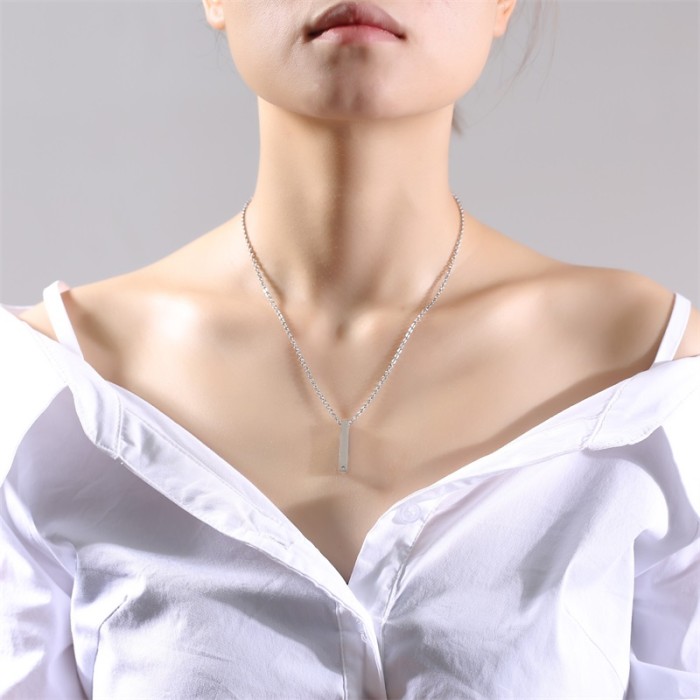 Wholesales Stainless Steel Couple Bar Necklace