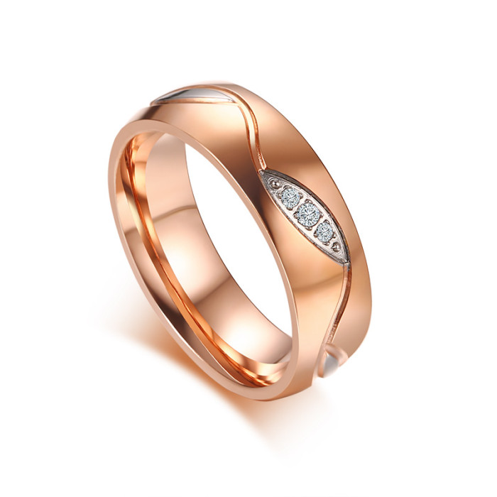 Wholesale Stainless Steel Rose Gold Couple Bands