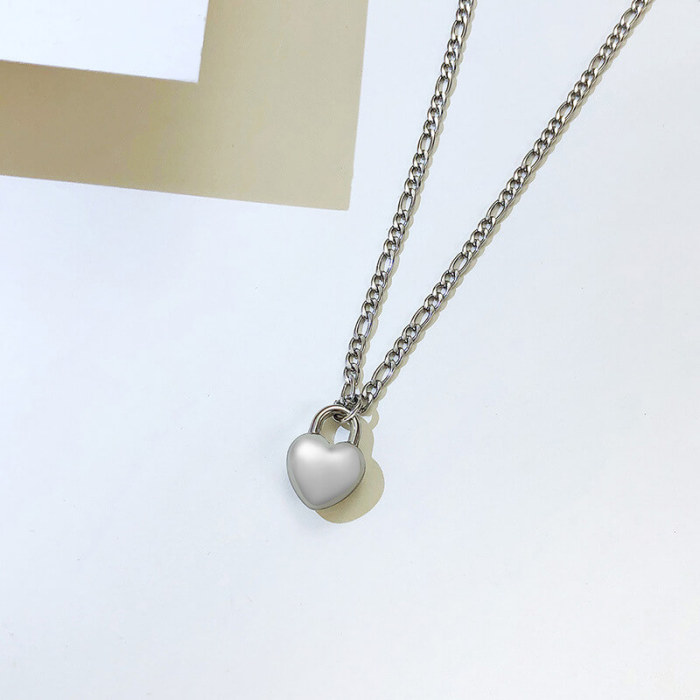 Wholesale Stainless Steel Love Lock Necklace