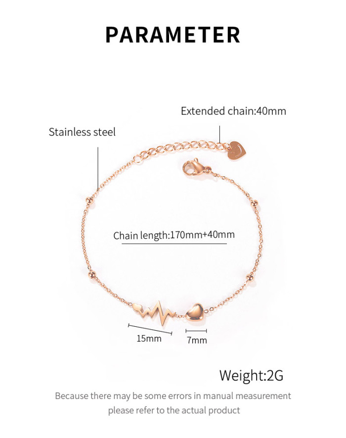 Wholesale Stainless Steel Medical Heartbeat ECG Bracelet