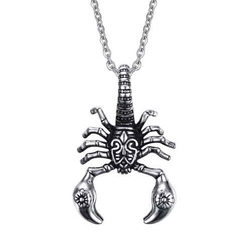 Mens Stainless Steel Scorpion Pendant Necklace