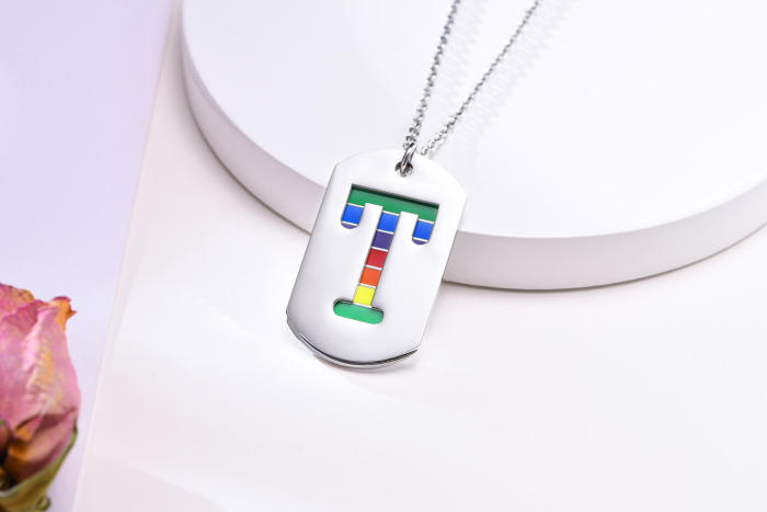 Wholesael Stainless Steel Rainbow Pride Dog Tag