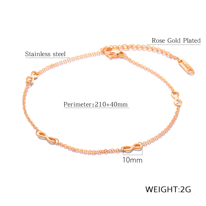 Wholesale Stainless Steel Anklet Rose Gold