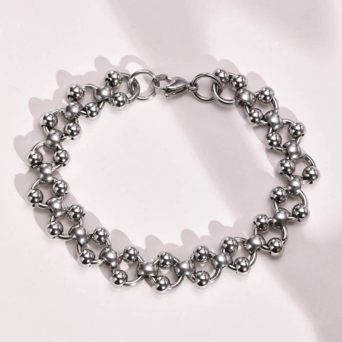 Wholesale Stainless Steel Mens Ball Link Bracelet