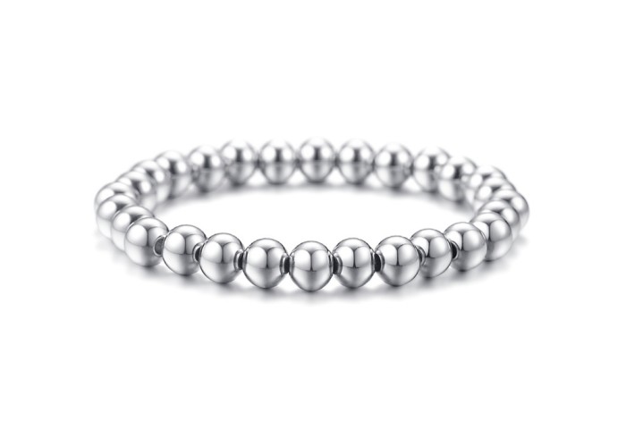 8mm Stainless Steel Beads Bracelet