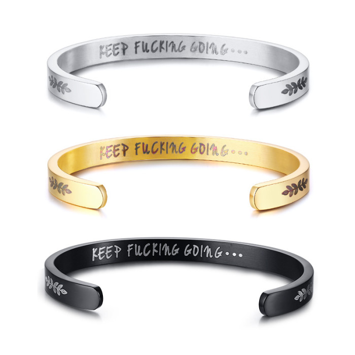 Wholesale Stainless Steel Inspirational Cuff Bangles