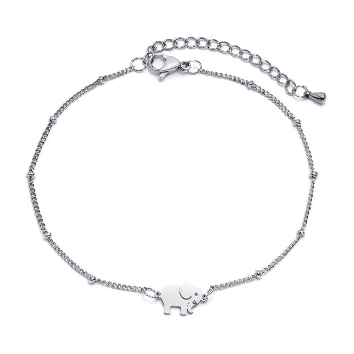 Wholesale Stainless Steel Foot Chain Bracelet with Elephant