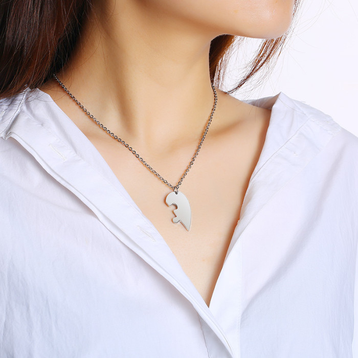 Wholesale Steel Puzzle Piece Jewelry Couples
