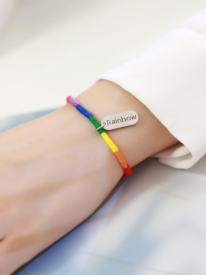Wholesale Stainless Steel Colorful Rainbow Bracelets