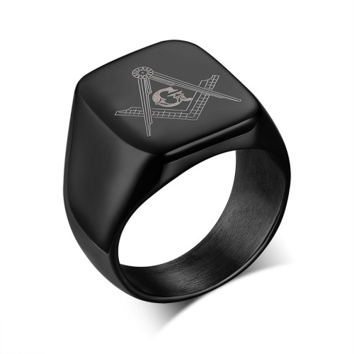 Masonic Jewelry Black Ring Stainless Steel Wholesale