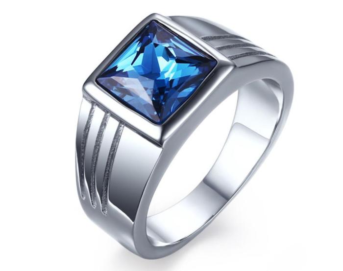 Wholesale Mens Stone Rings Stainless Steel
