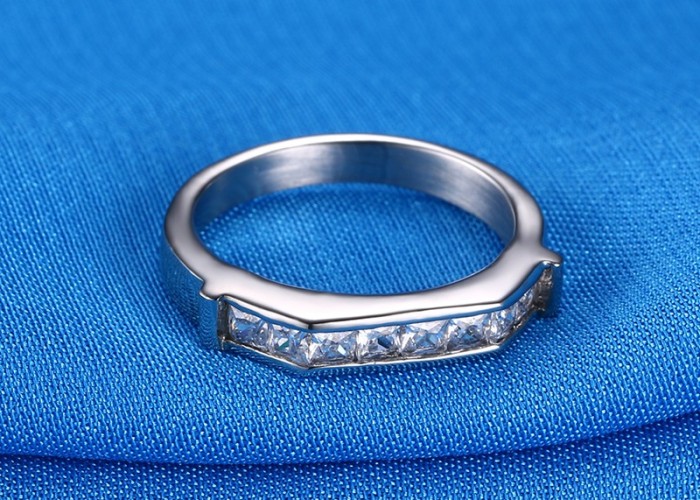Wholesale Stainless Steel CZ Engagement Ring