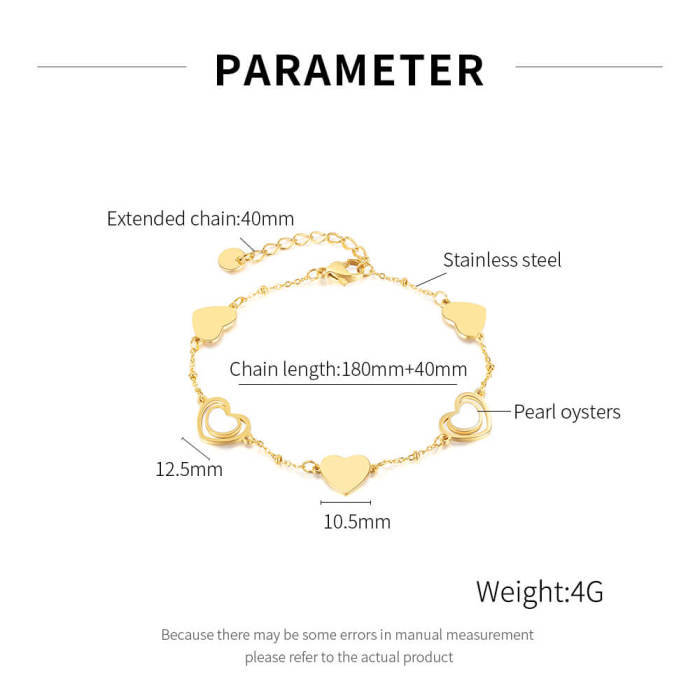 Wholesale Stainless Steel Bracelet with Hearts