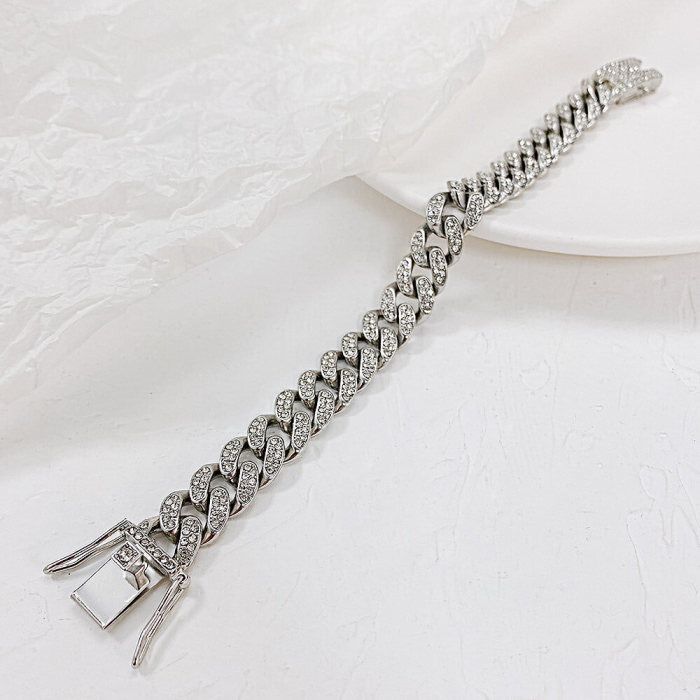 Wholesale Hip-hop Alloy Bracelet with CZ