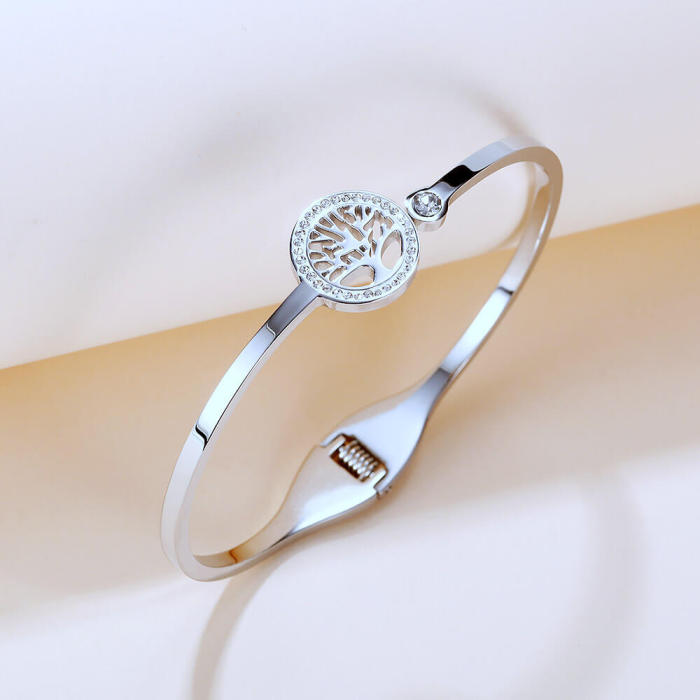 Wholesale Stainless Steel Life Tree Bangle for Women