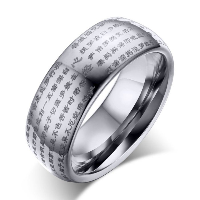 Wholesale Tungsten Buddhism's Scriptures Rings from China
