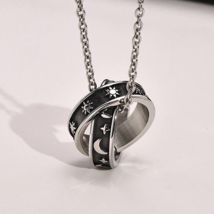 Wholesale Stainless Steel Star and Moon Pendant