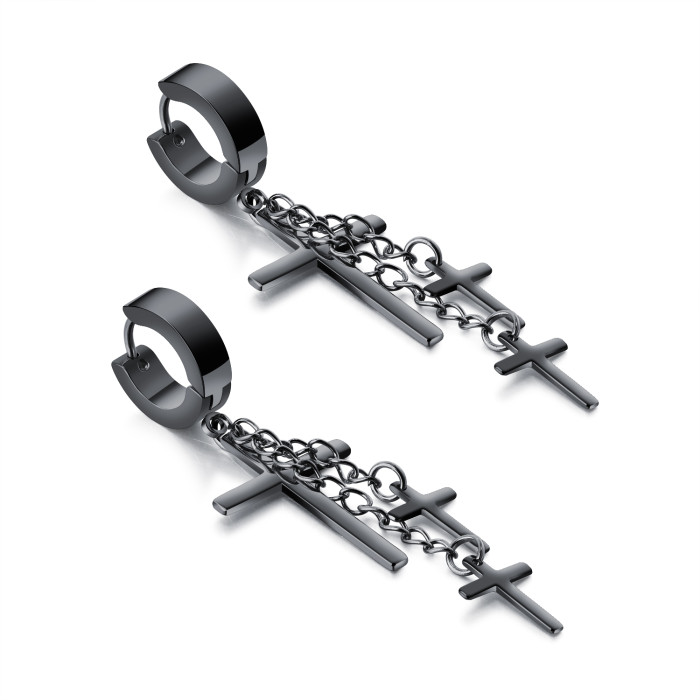 Wholesale Stainless Steel Dangle Cross Earrings