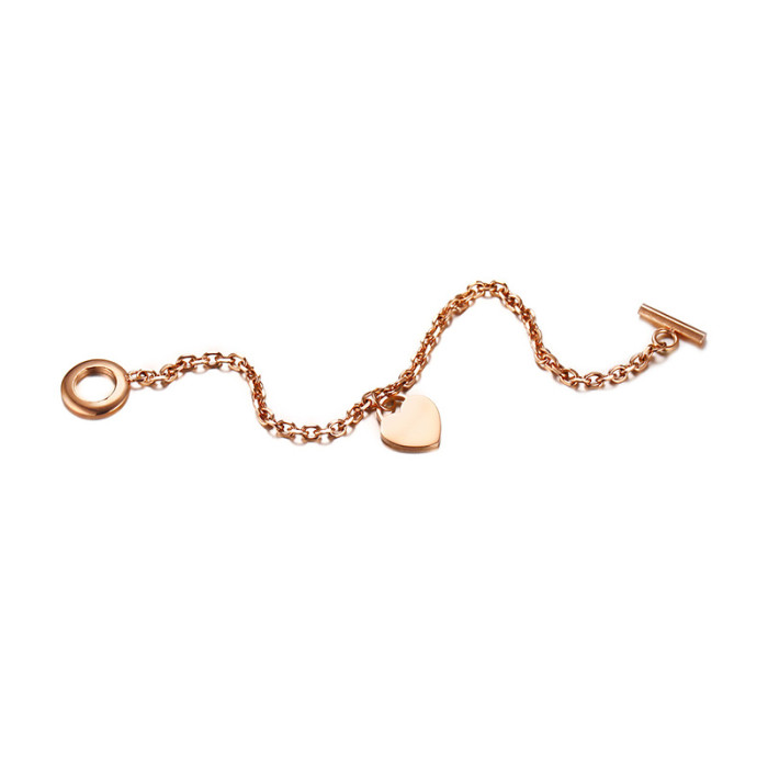 Wholesale Stainless Steel Chain Bracelet with Heart Charm