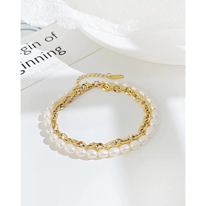 Wholesale Stainless Steel and Beads Bracelet