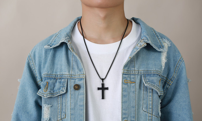 Wholesale Stainless Steel Black Cross Pendant