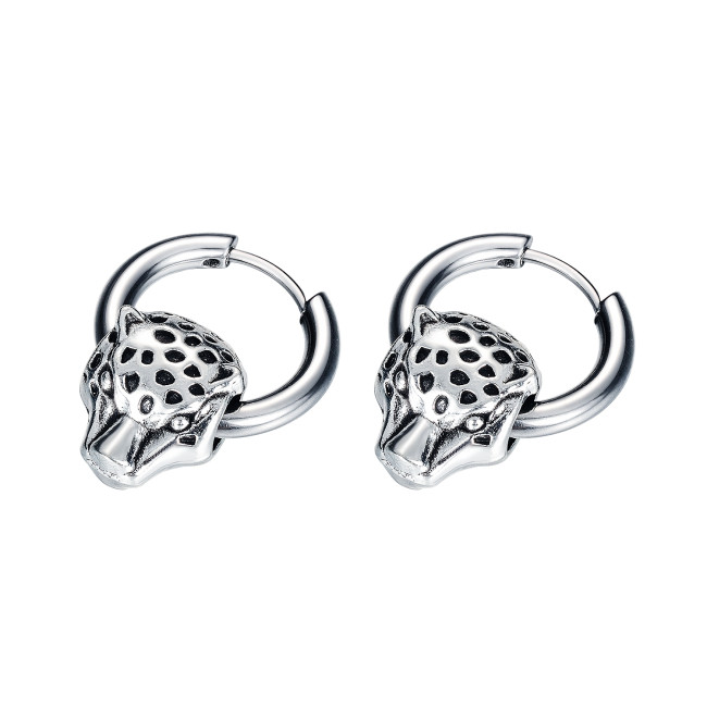 Wholesale Stainles Steel Personality Leopard Head Stud Earrings