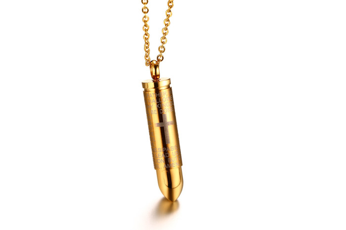 Wholesale Stainless Steel Mens Scriptures Bullet Pendant